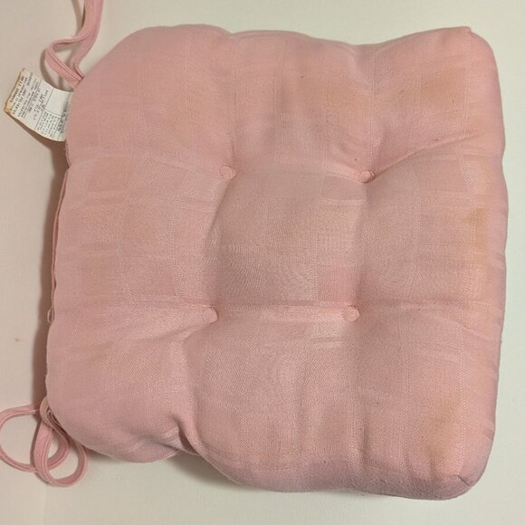Vintage Barth and Dreyfuss Pink Checker Pattern Chair Cushion Fundraiser Item - Picture 7 of 12